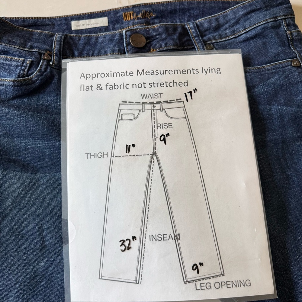 KUT from the Kloth Farrah Baby Bootcut Jeans - Size 10 EUC medium to dark wash - Picture 8 of 8